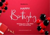 Simple Birthday Landscape Card A6 template