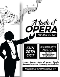 SIMPLE BLACK AND WHITE OPERA FLYER Template | PosterMyWall