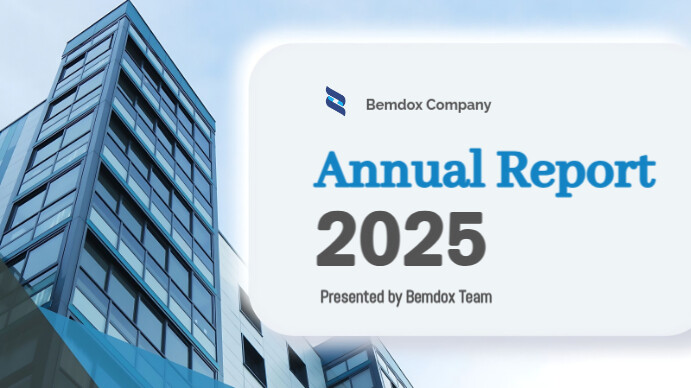 Copy of Simple blue and white pastel business annual report | PosterMyWall