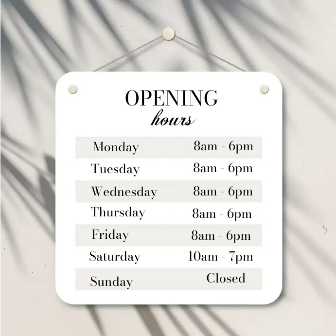 Simple Opening Hours Simple business opening hours Instagram post Template | PosterMyWall
