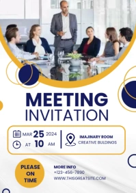 Simple Circle Meeting Invitation Office A4 template