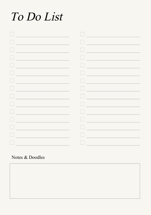 Professional To Do List Template