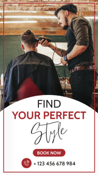 simple clean barbershop instagram story adver Instagram-Story template