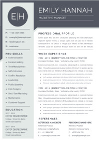 Simple Clean Editable Resume / CV Template A4