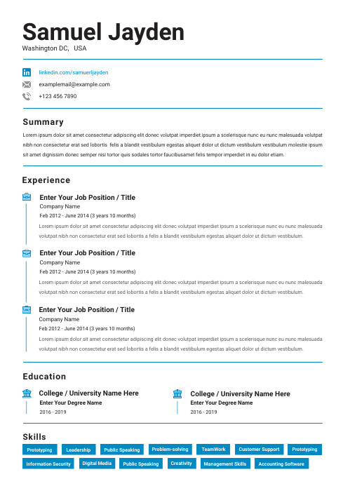 Simple Clean Resume Plantilla de Simple Clean Resume | PosterMyWall