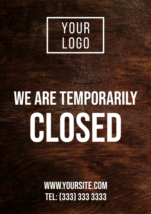 Simple closed sign dark wood printble a4 Template PosterMyWall Simple closed sign dark wood printble a4 Template PosterMyWall