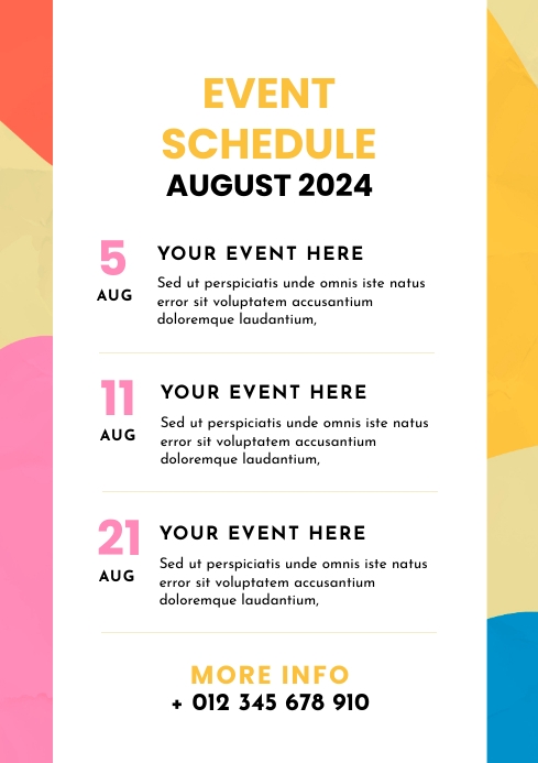 Simple Colorful Upcoming Event Design A4 template