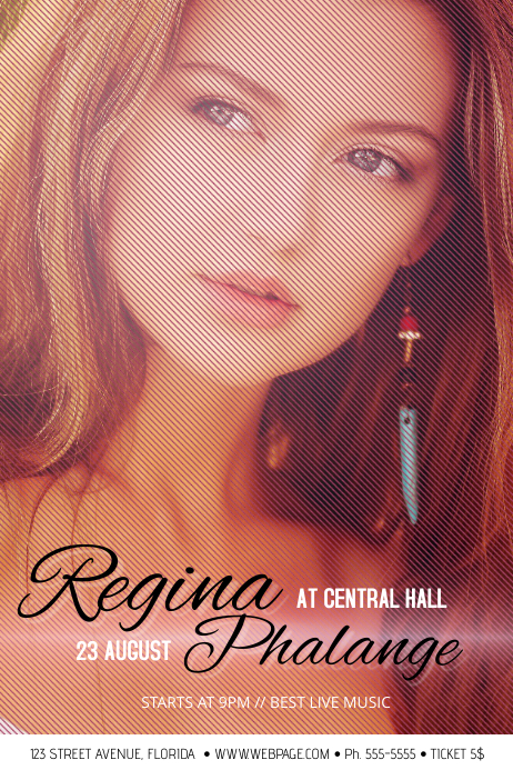 Simple Concert Singer Poster with portrait picture Template | PosterMyWall