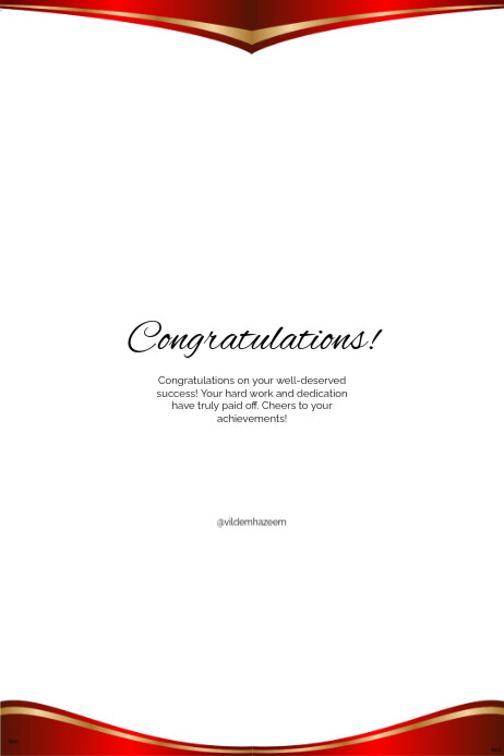 Simple Congratulation Card Poster template