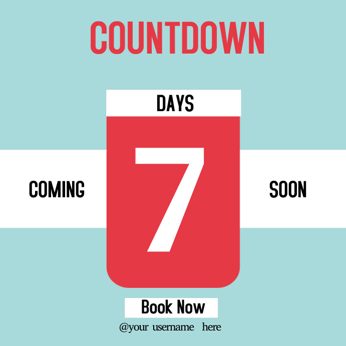 simple Countdown Days Instagram Post Template | PosterMyWall