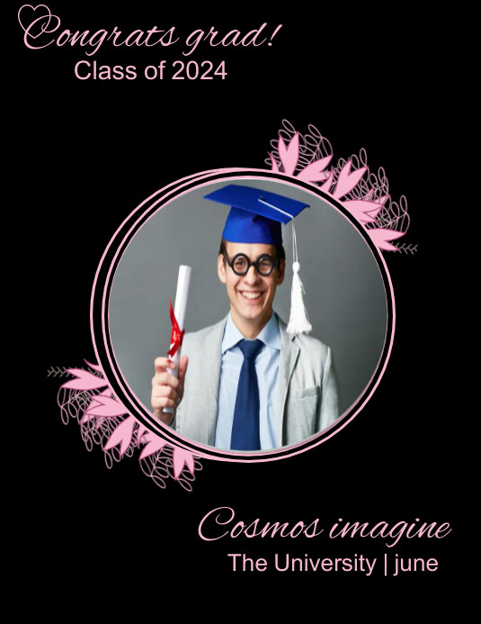 Simple editable graduation flyer design Template | PosterMyWall