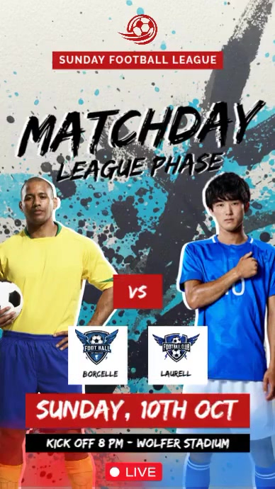 SIMPLE FOOTBALL MATCH DAY Instagram Story template