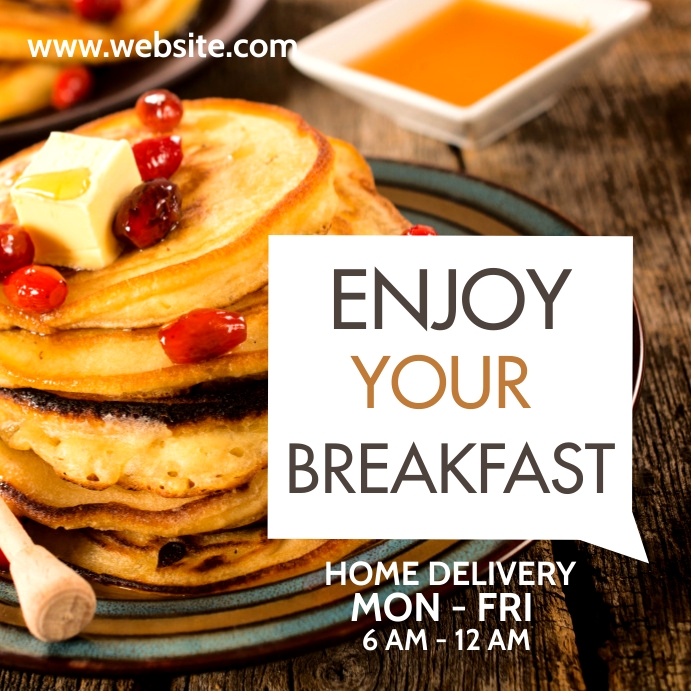 simple generic breakfast advertisement Instagram Post template