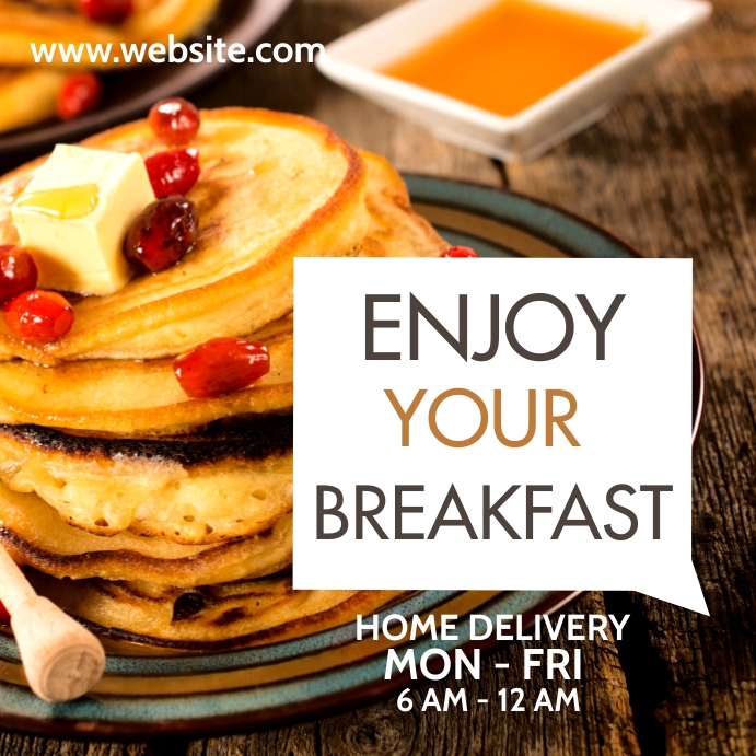 simple generic breakfast advertisement Template | PosterMyWall