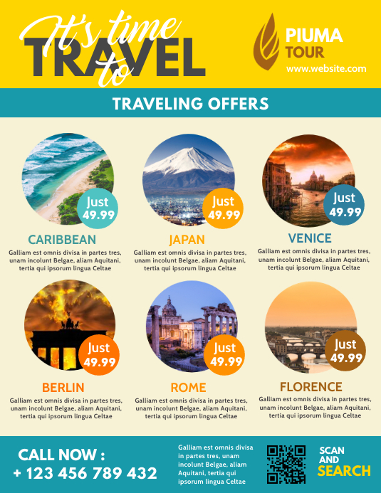 Simple generic travel flyer aadvertisement Template | PosterMyWall
