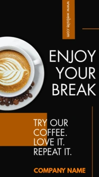 simple geometric coffee instagram story adver template