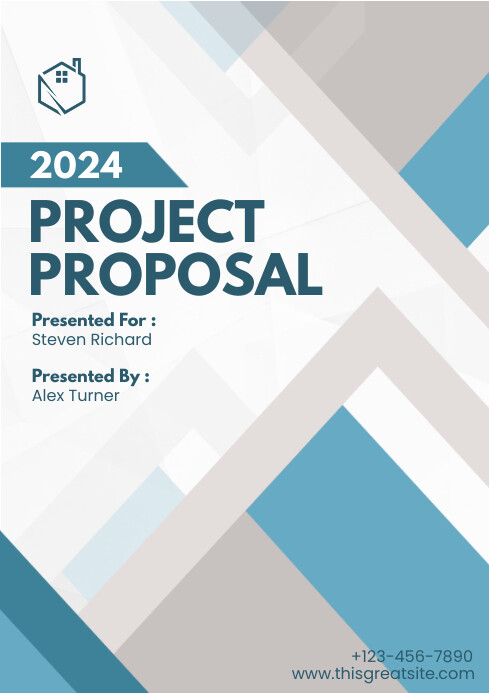 Geometric Project Title Salinan Simple Geometric Project Proposal A4 | PosterMyWall