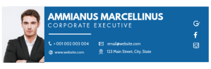 蓝色 Corporate Executive Profile Email Header Template