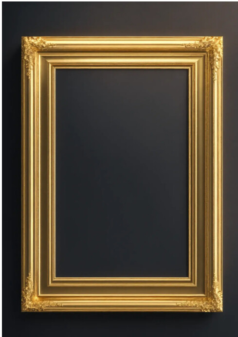 simple gold Frame Mockup, dark background Template | PosterMyWall