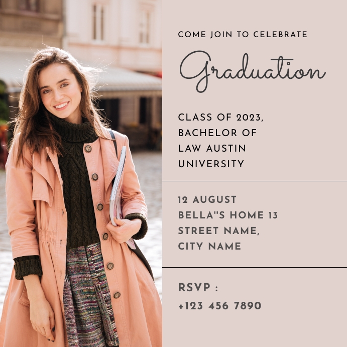 Simple Graduation Party Invitation Template | PosterMyWall