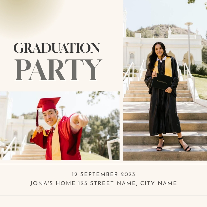 Simple Graduation Party Invitation Post Template PosterMyWall