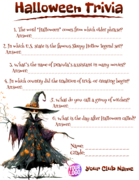 Simple Halloween Trivia Template Ulotka (US Letter)