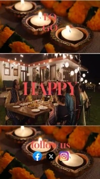 Simple Happy Diwali Social Media Video Digital Display (9:16) template