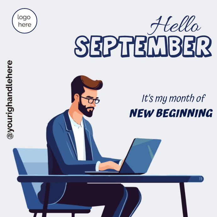 Simple Hello September Instagram Post Template | PosterMyWall