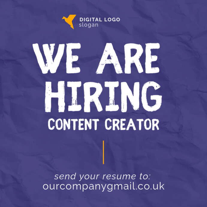 Plantilla de Simple hiring social media template | PosterMyWall