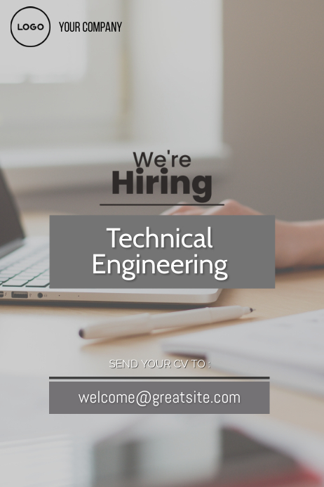Simple Hiring Poster Example Simple Hiring Template | PosterMyWall