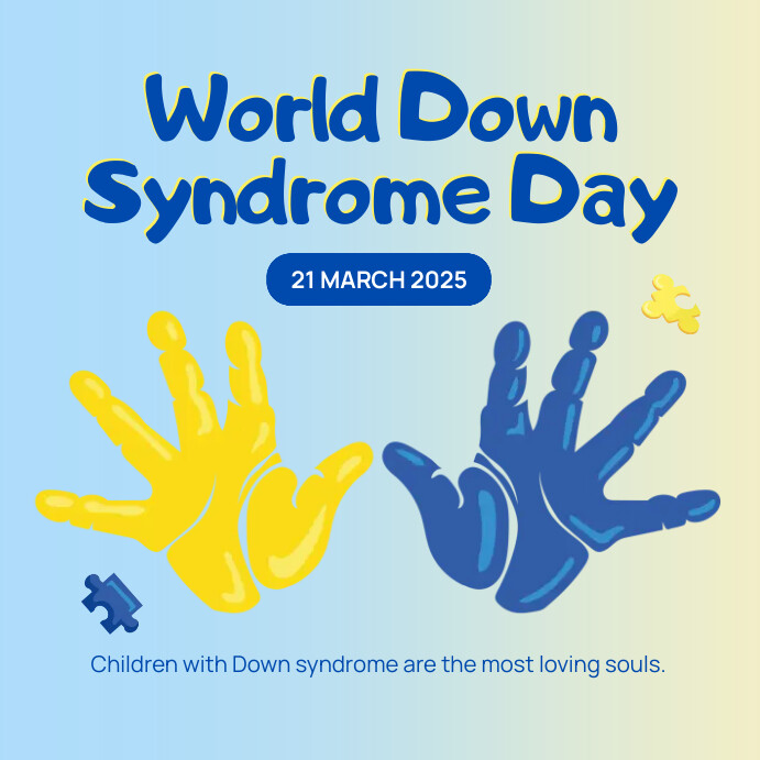 Simple Illustrative World Down Syndrome Day Instagram 帖子 template