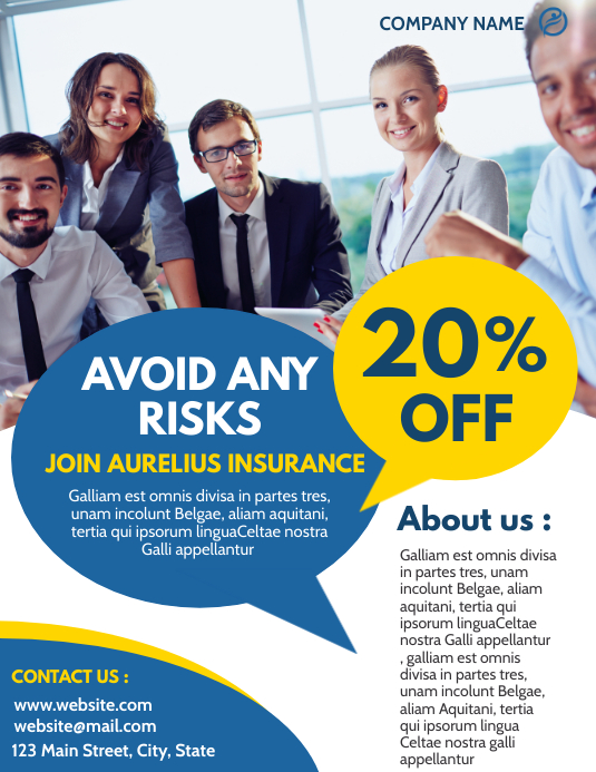 Advertisement Pattern Insurance simple insurance flyer advertisement up to 20 Template | PosterMyWall