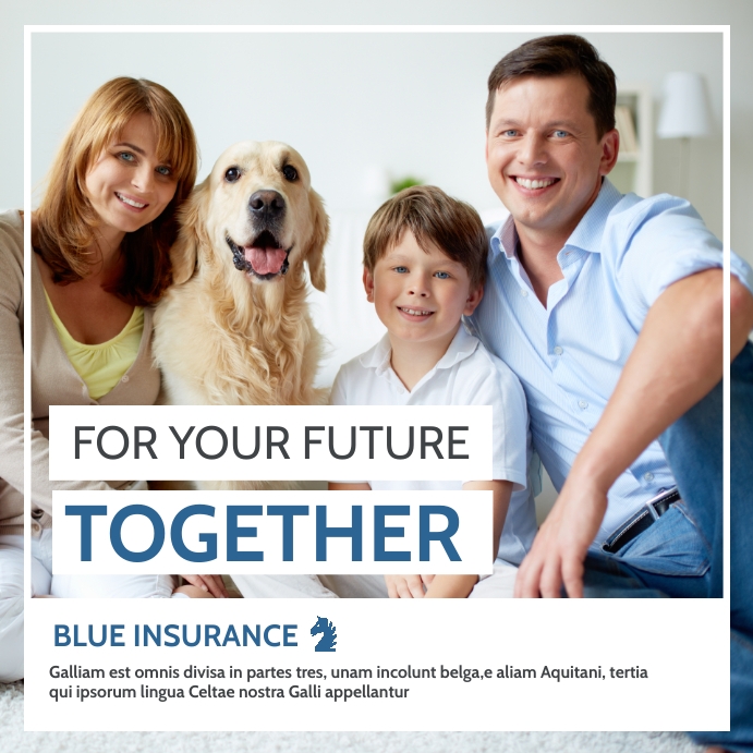 Advertisement Pattern Insurance simple insurance services advertisement blue Template | PosterMyWall