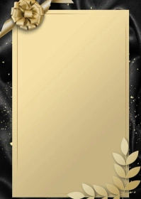 Simple invitation card gold black background A6 template