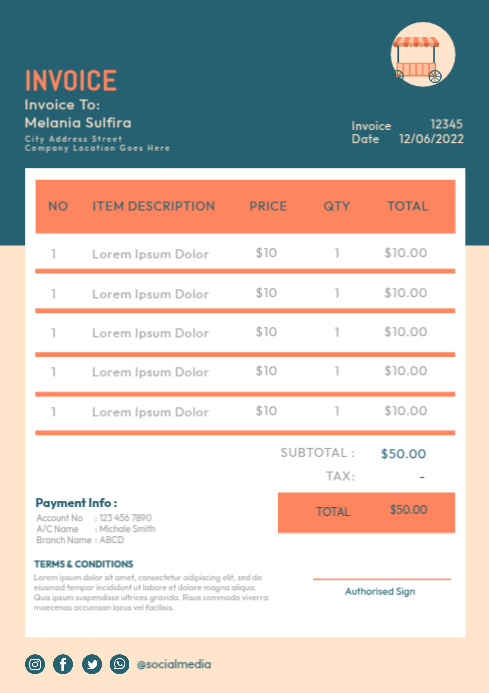 Copy of Invoice Template Ads | PosterMyWall