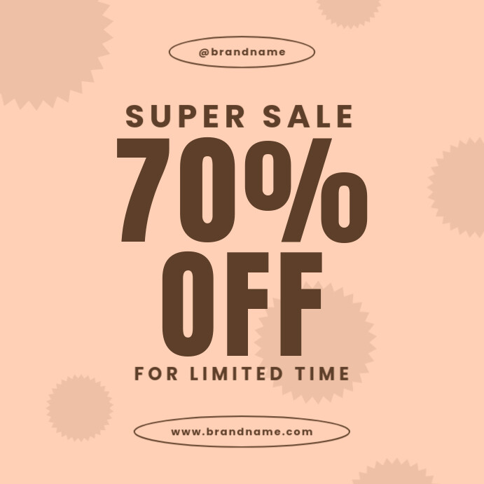 Simple Light Pink Typographic Super Sale Promotional Instagram Post ...