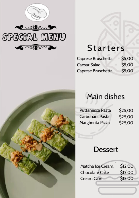 simple menu Template | PosterMyWall