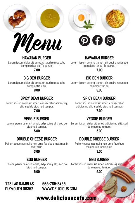 Simple Menu Design Template | PosterMyWall