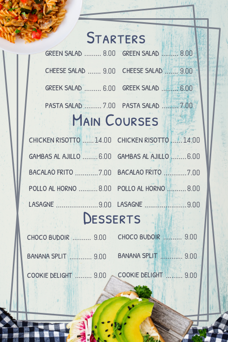 Simple Menu Template | PosterMyWall