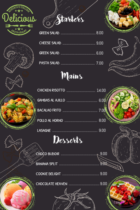 Free Simple Menu Template Poster