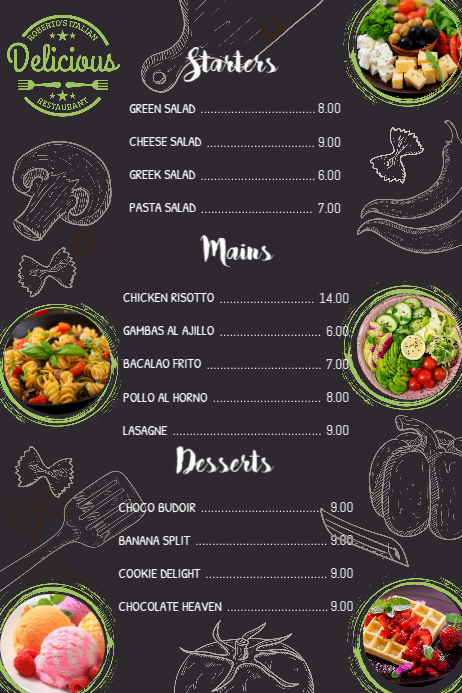 Free Simple Menu Template | PosterMyWall