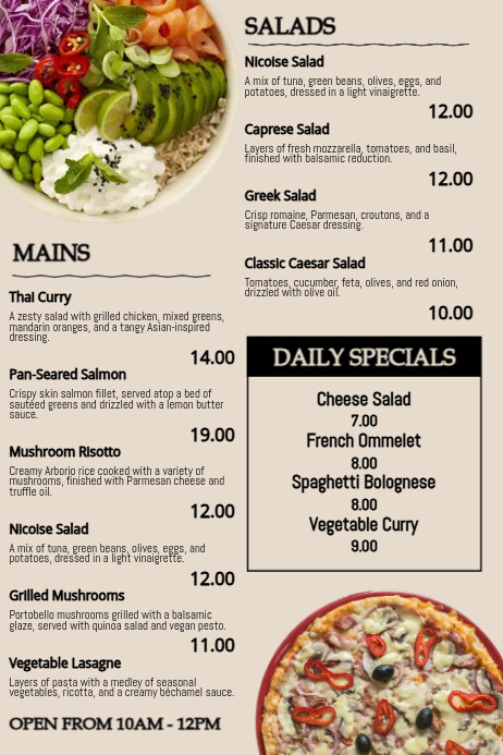 Menu Template - Simple Menu Design Poster