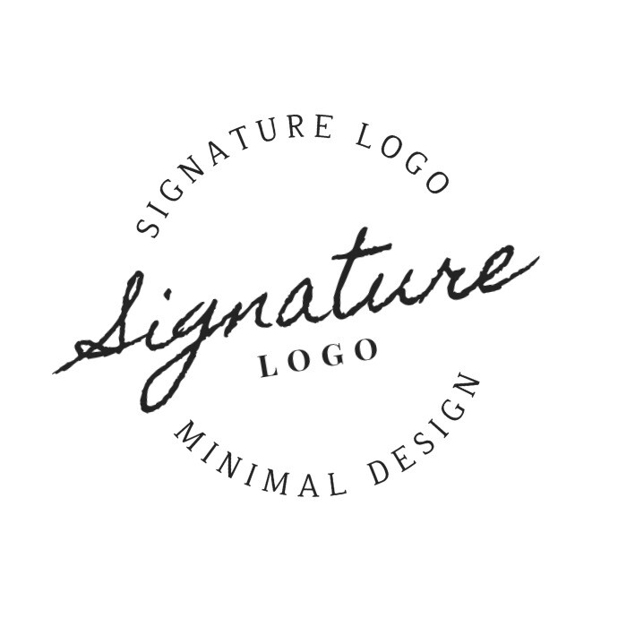 Simple Minimal Signature Transparent Logo template