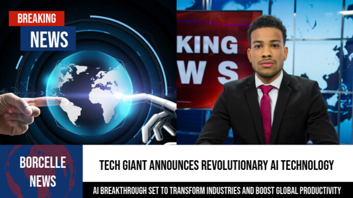 Simple Modern Breaking News Intro YouTube Thumbnail template