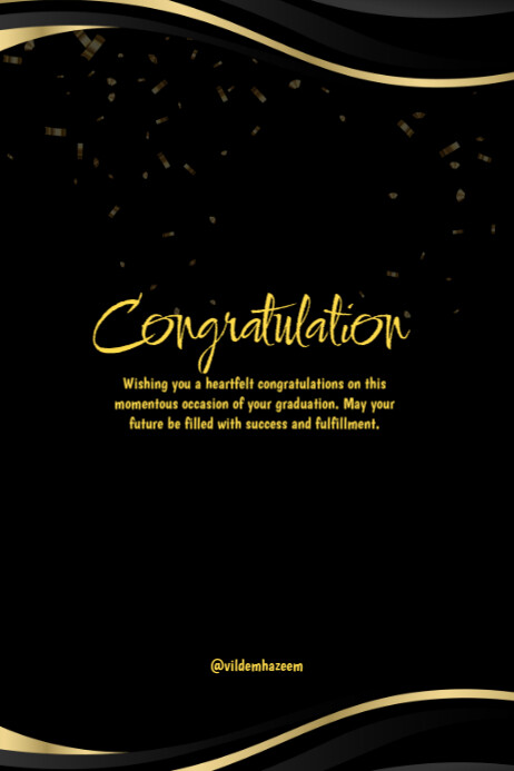 Simple Modern Congratulation Template Poster