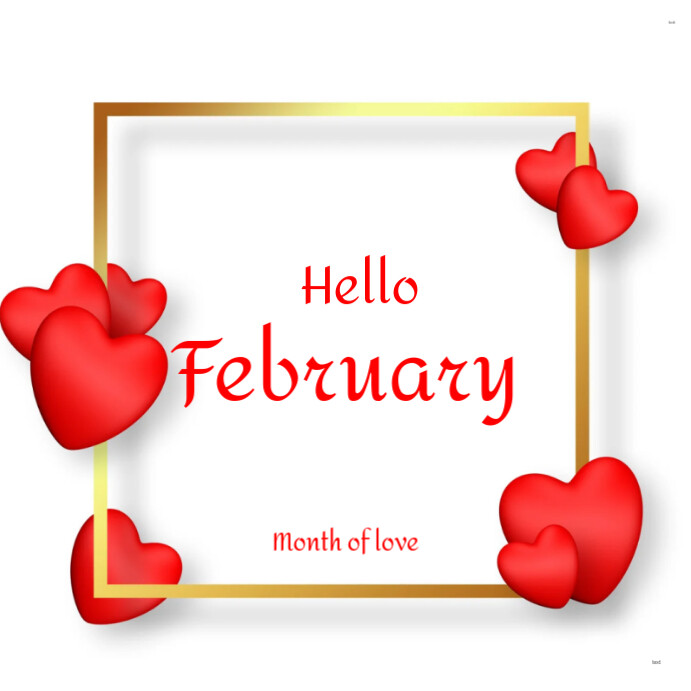 Simple Modern Hello February Month Template | PosterMyWall