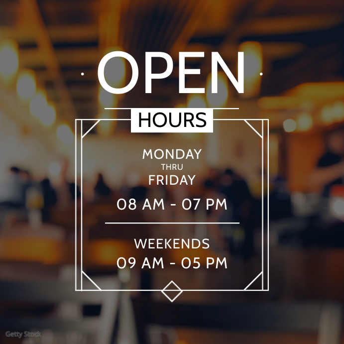 Restaurant Operating Hours Restaurant Opening Hours Template | PosterMyWall