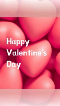 Simple Pink Pastel Hearts Valentine's Day Instagram Story template