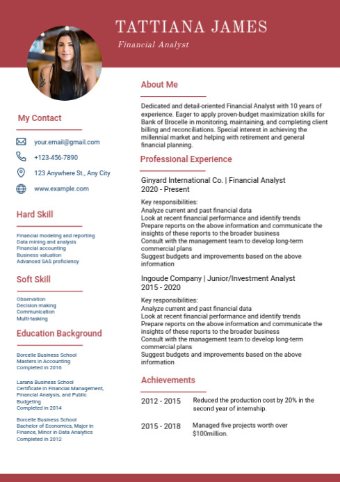Simple Pink Profile Resume template | PosterMyWall