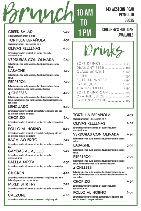 Copy of Simple Restaurant Menu Template | PosterMyWall